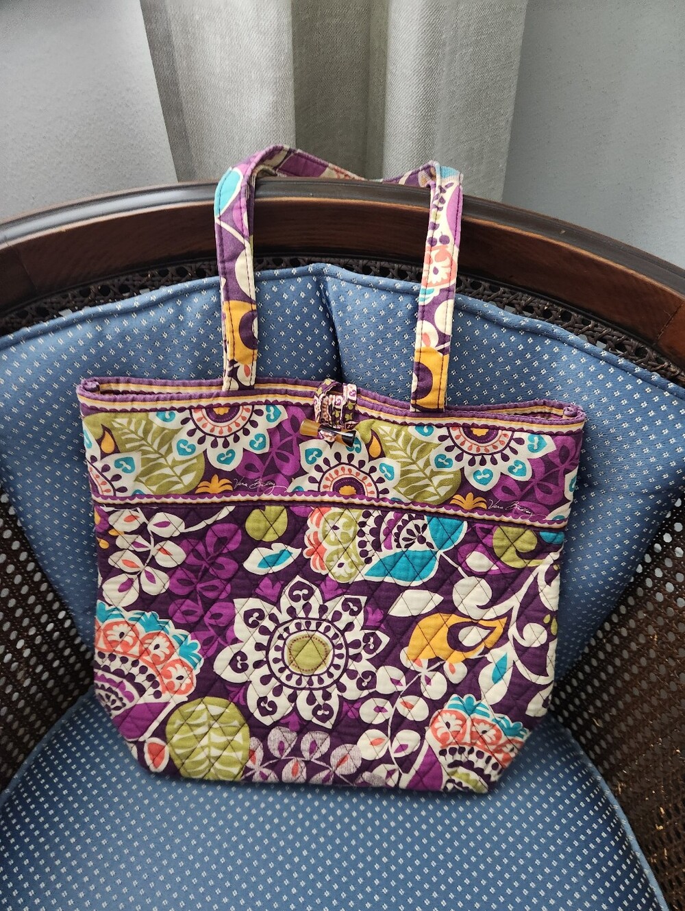 Vera Bradley Toggle Tote in "Plum Crazy" Purple